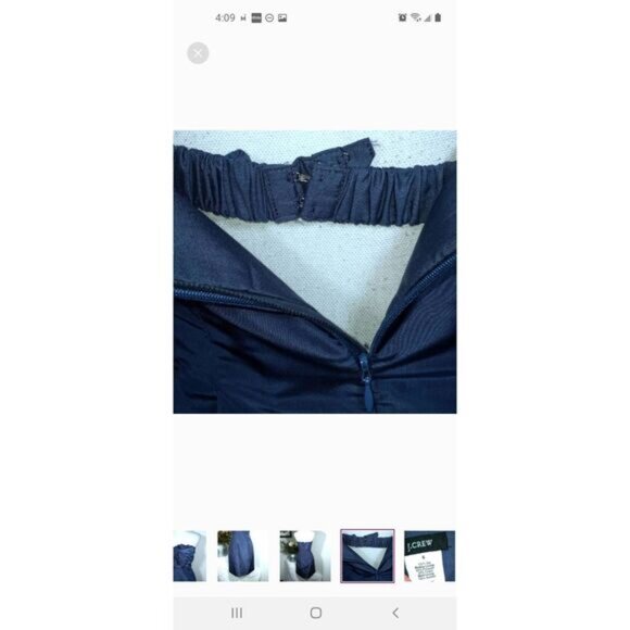 J.CREW NAVY SILK GREEN/BLUE STRAPLESS DRESS SZ.6 EUC. - Picture 5 of 6